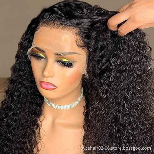 Raw Virgin Remy Indian Human Hair Wet and Wavy Water Wave Lace Closure Front Jewish Wig Kosher Wigs
